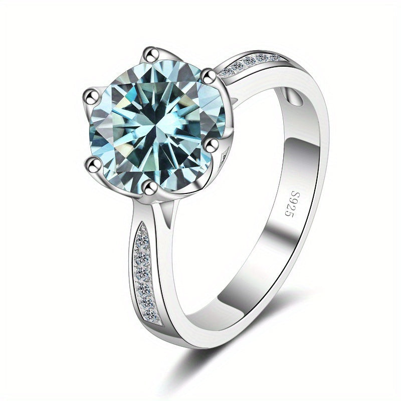 3ct Moissanite Sterling Silver Ring for Women with Multiple Color Options