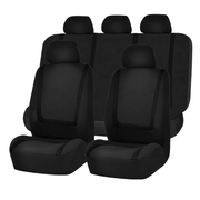 Car Seat Cover Set Black Polyester Sponge U-Shaped Splice 9pcs