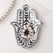 Ceramic Hand of Fatima Ring Tray Jewelry Dish for Earrings Necklaces Rings