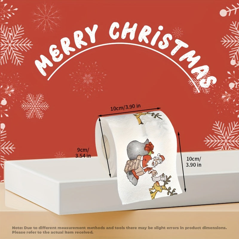 2-Ply Santa Claus Pattern Paper Towels Disposable Napkins for Holiday Parties and Events