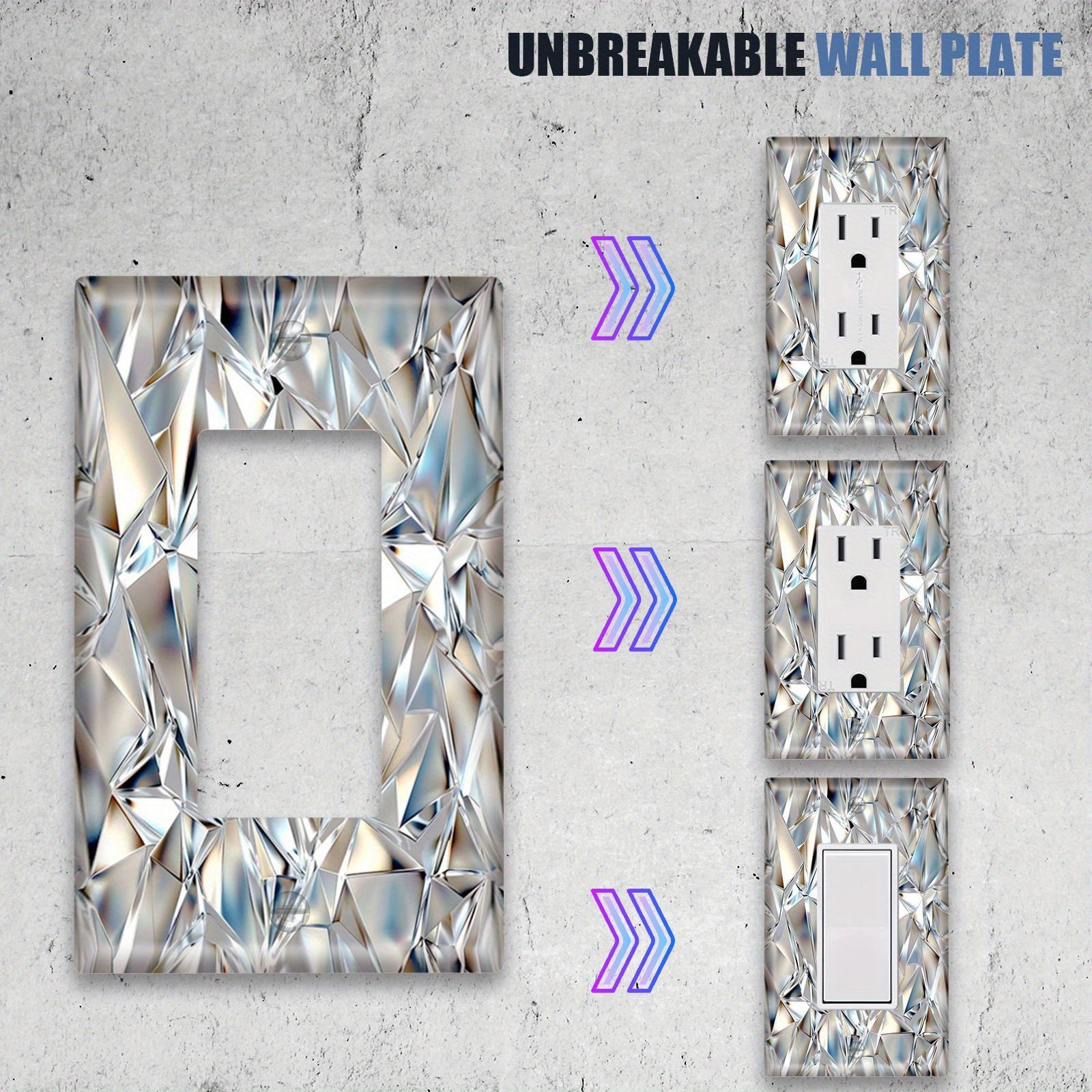 Одно- или двойное гнездо алмазной световой панели для кухни, ванной, спальни, гостиной — без необходимости в проводке.