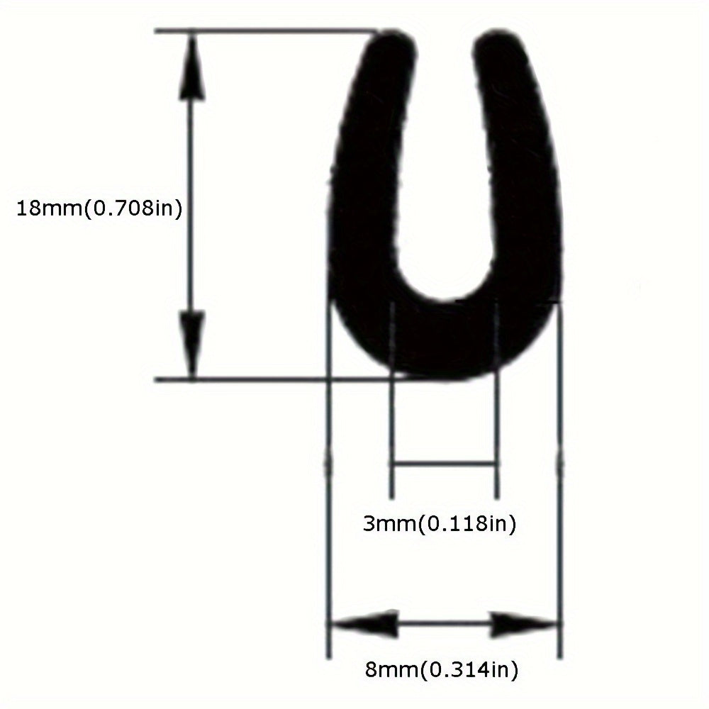 Черный резиновый защитный бортик для дверных краев в форме U, 299,92 см, защита от царапин для автомобилей