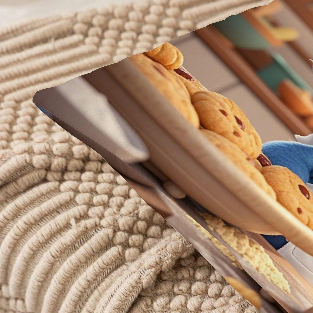 Stitch & Mickey Yostiq Qopqog'i To'plami - 2 Dona, 45.72x45.72 sm O'lcham, Yumshoq Polyester Materialdan Yasalgan, Divan va Tashqi Bezak Uchun Ideal