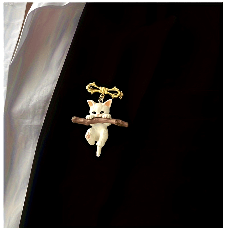 White Kitty Resin Pendant Charm for Women's Accessories