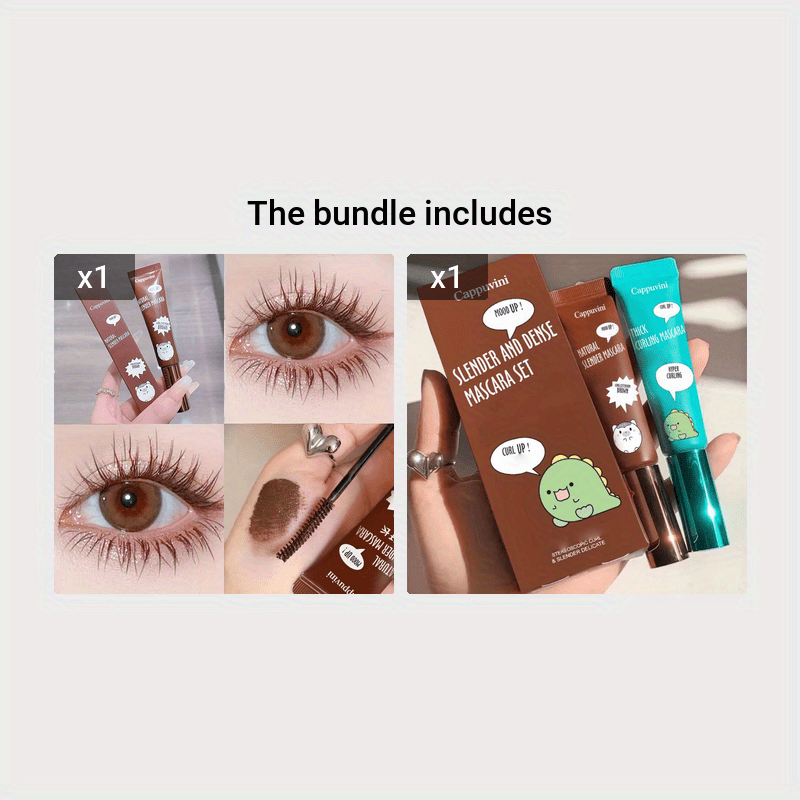 Женская водостойкая тушь для ресниц черный и коричневый с маленькой мягкой щеткой