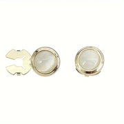 Opal Cufflinks for Men Geometric Round Copper Jewelry for Gift Occasions