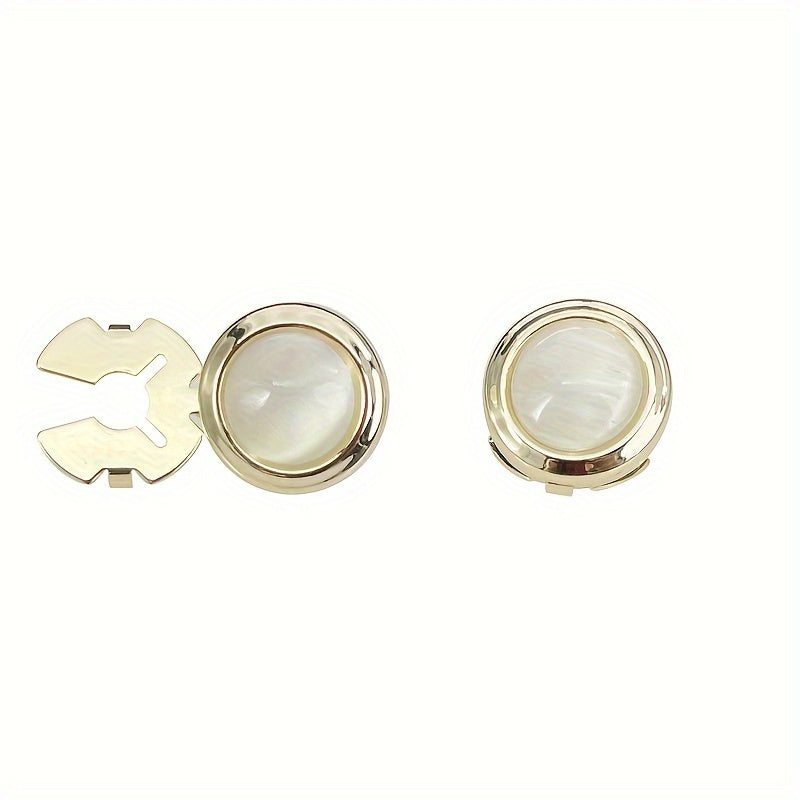 Opal Cufflinks for Men Geometric Round Copper Jewelry for Gift Occasions