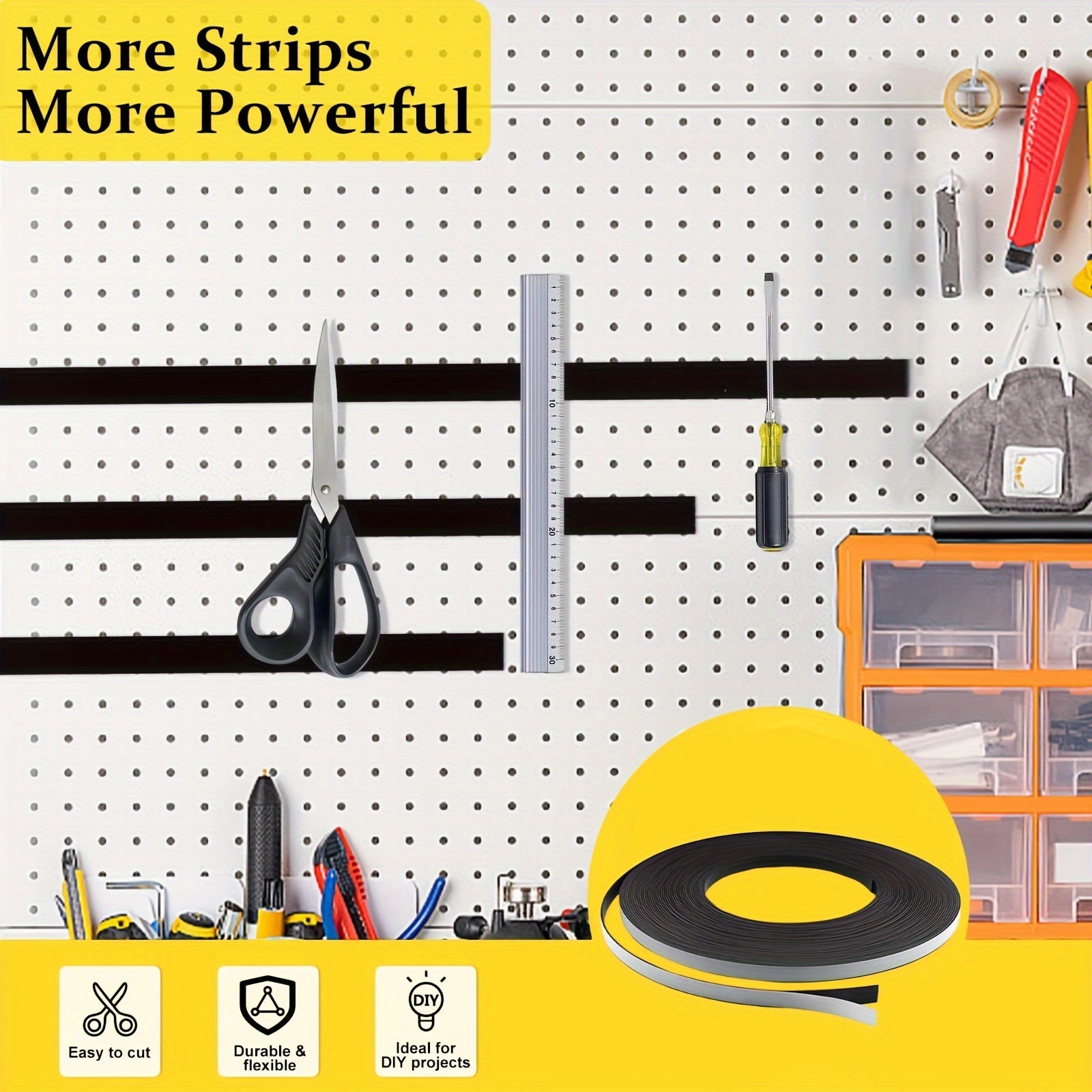 10M Magnetic Tape Roll Self-Adhesive Flex Magnets for Hanging Tools Home Decor