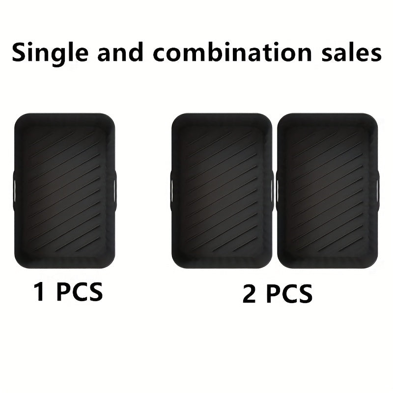 1/2 dona kvadrat havo fritüri silikon qozon oven pishirish panjara uchun, o'lchami 19.48cm x 12.7cm x 6.99cm.