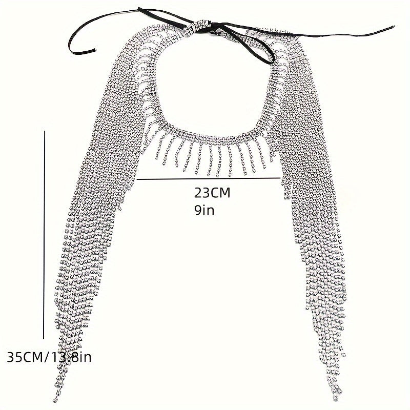 Women’s Retro Headband with Rhinestone Tassels Elastic Alloy Hair Accessory