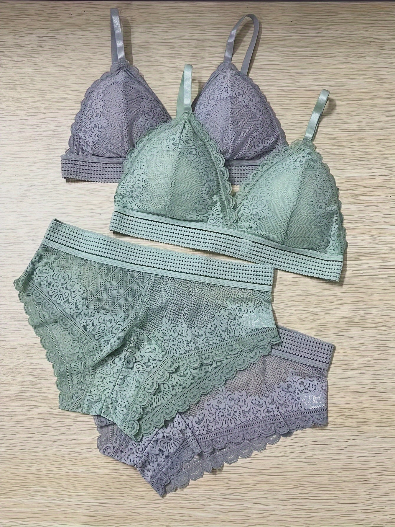 Women's Lace Cami Bra and Panties Lingerie Set Two-Piece