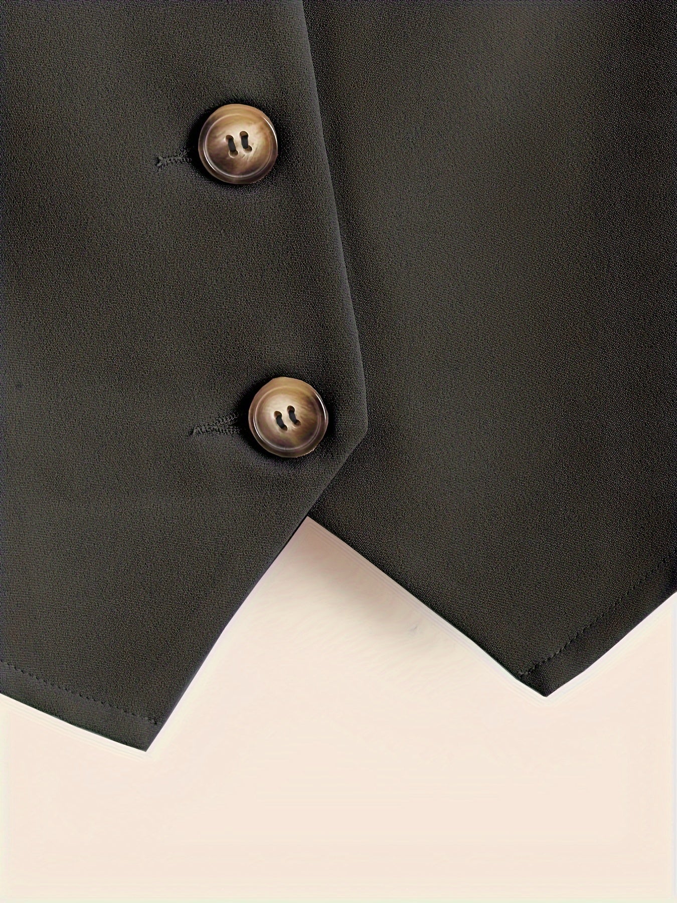 Women's Sleeveless V-Neck Button Front Vest for Workwear in Solid Polyester