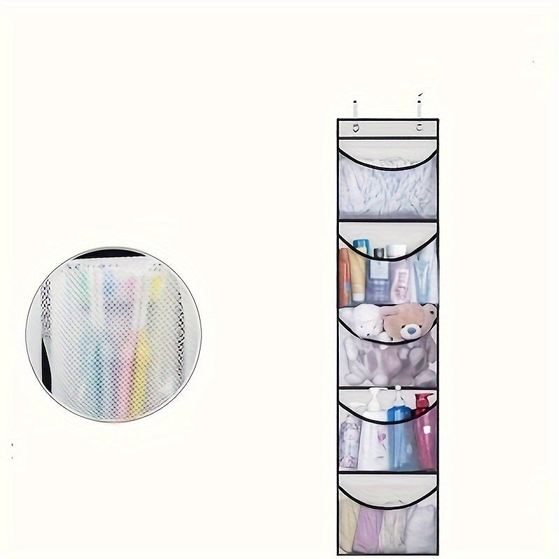 Large Underwear Organizer with 5 Grid Pockets Hanging Storage Bag