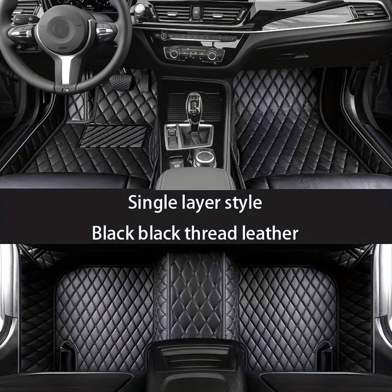 Universal Heavy-Duty PU Leather Car Floor Mats for Left-Hand Drive Vehicles