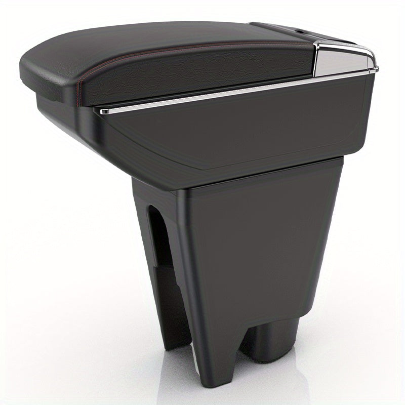 Подлокотник с кожаным чехлом черного цвета для малых автомобилей, ящик для хранения в центре консоли