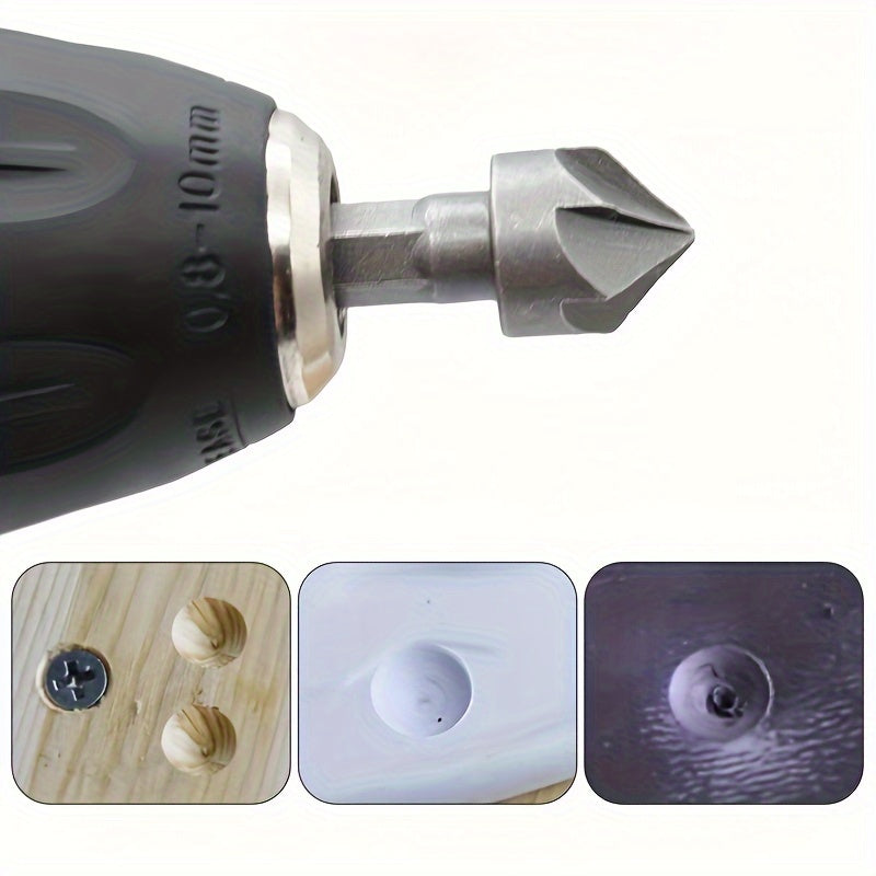 3-Pack Hex Shank Countersink Drill Bits Metal Chamfering Woodworking Hole Opener