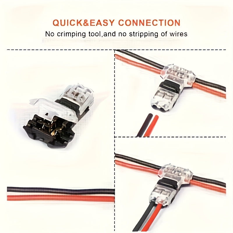 10 Pieces Brass T2 Connectors Recessed Mount Quick Connect No Solder