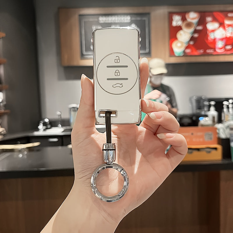 Чехол-обложка для автомобильного ключа из TPU, прочная оболочка с петлёй для ключа