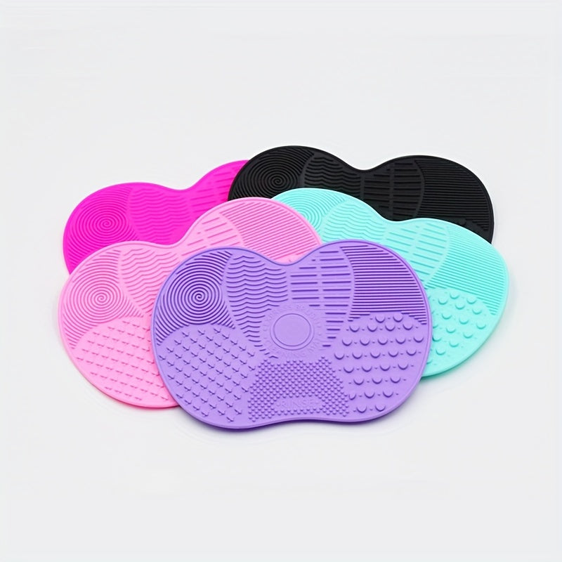 Pink Silicone Apple-Shaped Scrub Pad with Suction Cup for Beauty Care