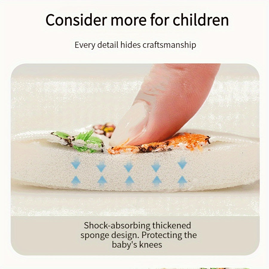 Kids Knee Pads Set of 2 Lightweight Breathable Anti-Slip Beige Polyester