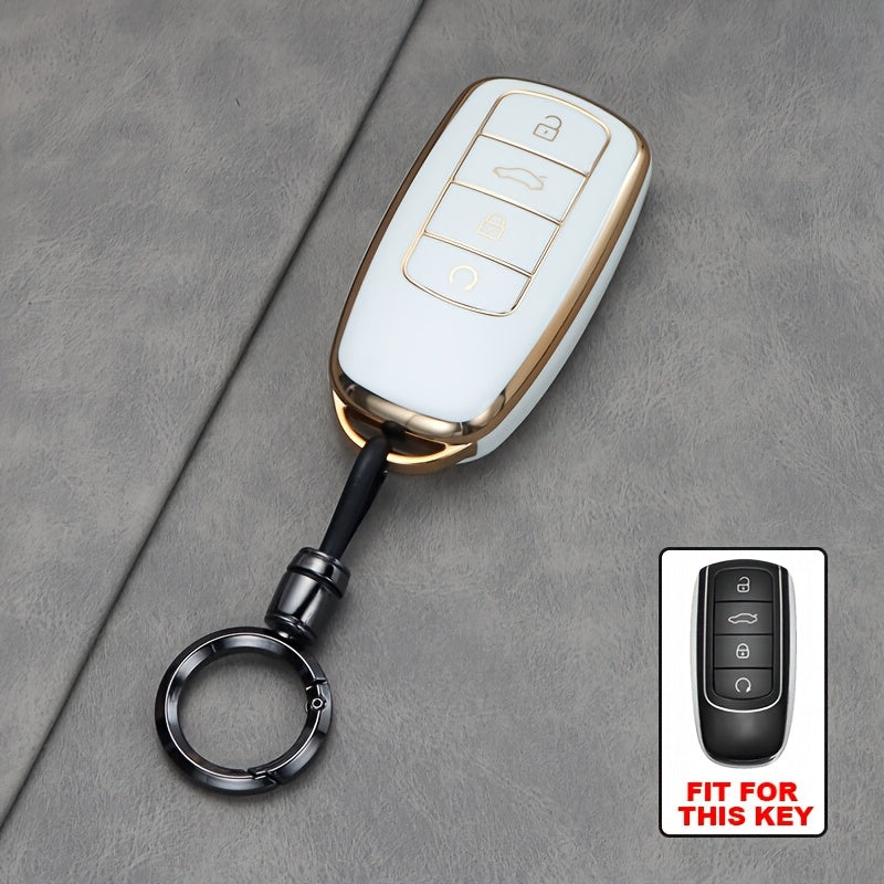 Unisex TPU Car Keychain Black Protective Cover for Remote Key