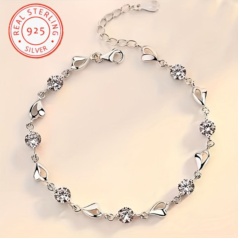 Zamonaviy Sterling Silver 925 Tennis Bilaguzuk - Qoplamasiz, Har kuni va maxsus tadbirlar uchun mukammal silliq kumush dizayn - Har mavsumga mos klassik moda buyumi, Mardi Gras uchun mukammal