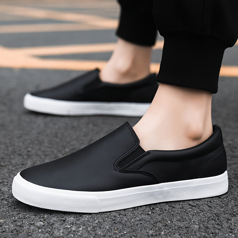 Zapatos de skate slip-on para hombre, casual, para exteriores, antideslizantes, de color sólido, tallas grandes