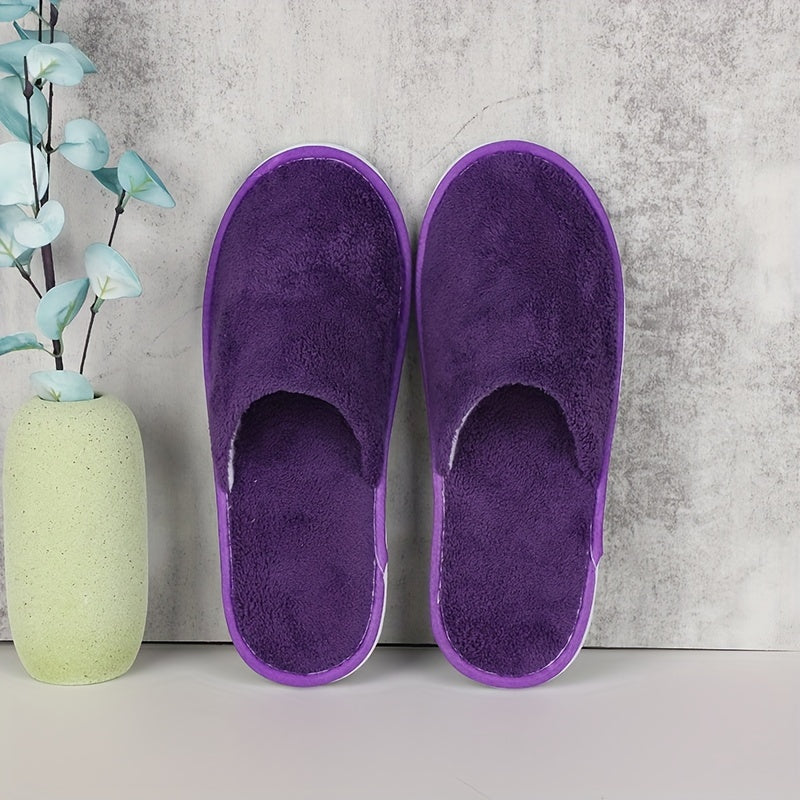 Women Coral Fleece Disposable Slippers Thick Warm Soft Winter