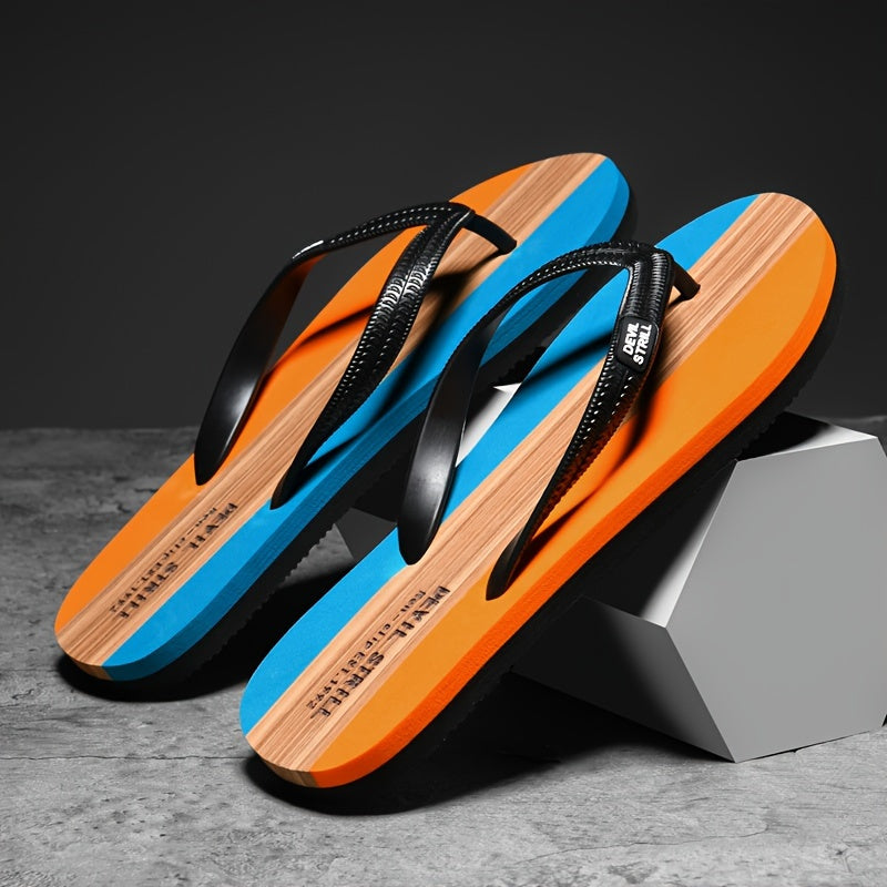 Men's Casual Outdoor Slippers with Rubber Sole Anti-Slip Odorless Sweat-Absorbing EVA Beach Shoes