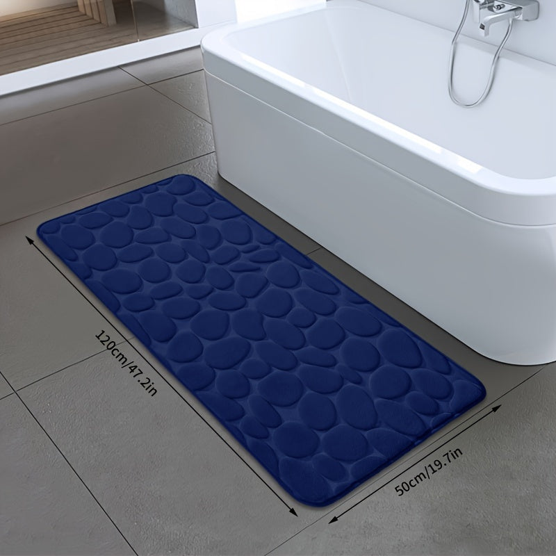 Quick-Dry Pebble Bath Mat Non-Slip Sponge Floor Mat for Bathroom Kitchen Laundry Bedroom
