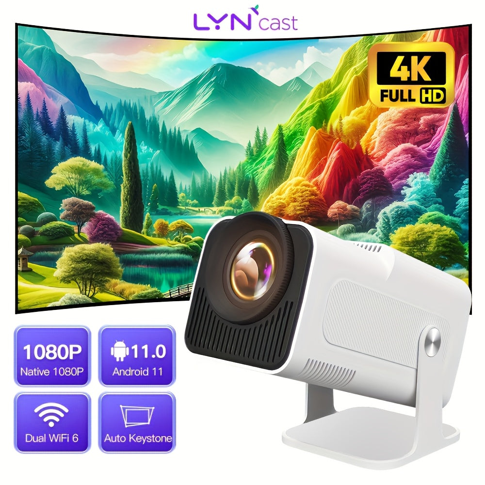 Mini Portable WiFi6 1080P 4K Smart Home Theater Projector with Auto Keystone