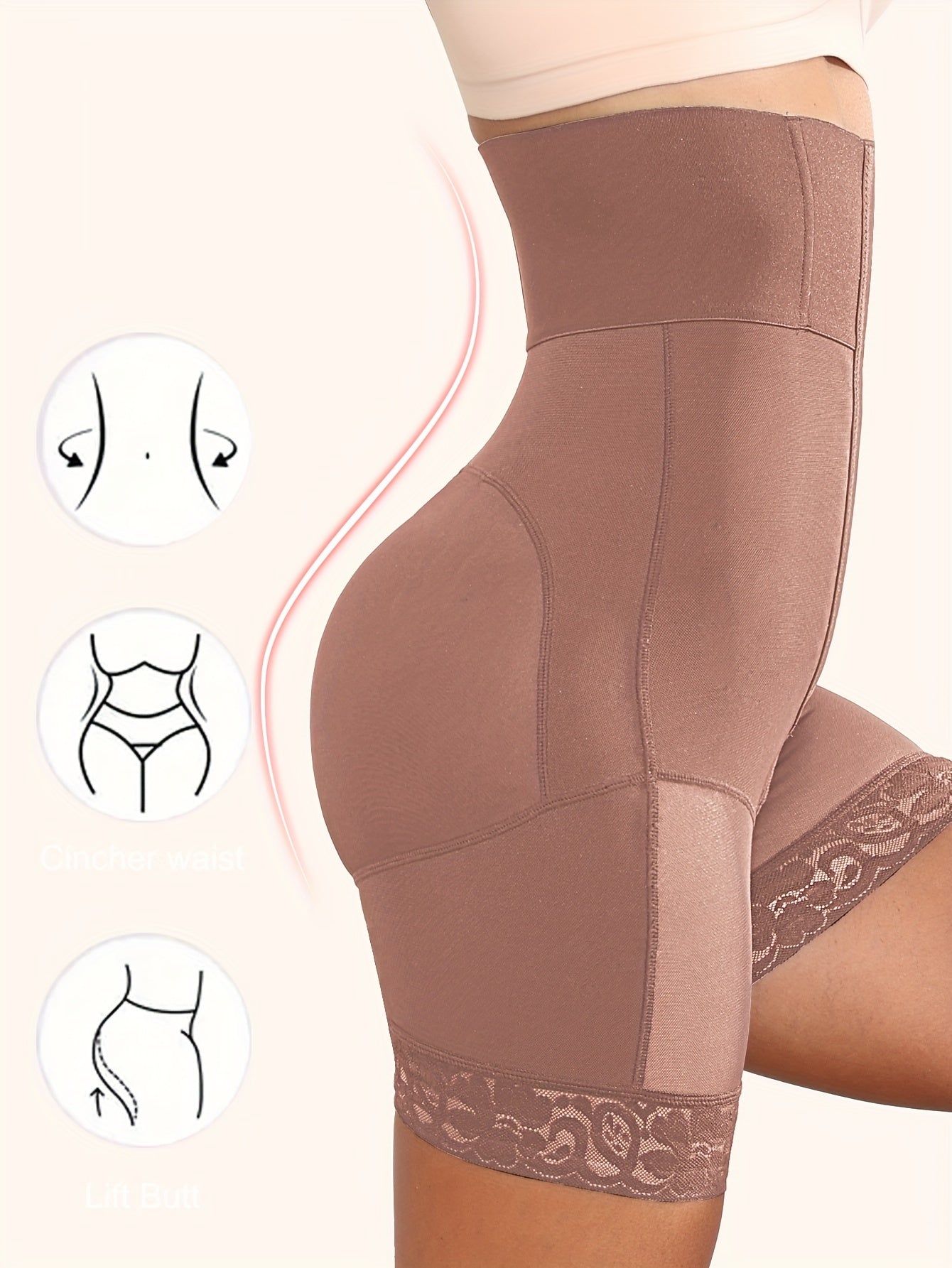 High-Waist Tummy Control Butt Lifter Compression Shorts for Postpartum Recovery Slimming Waist and Thighs