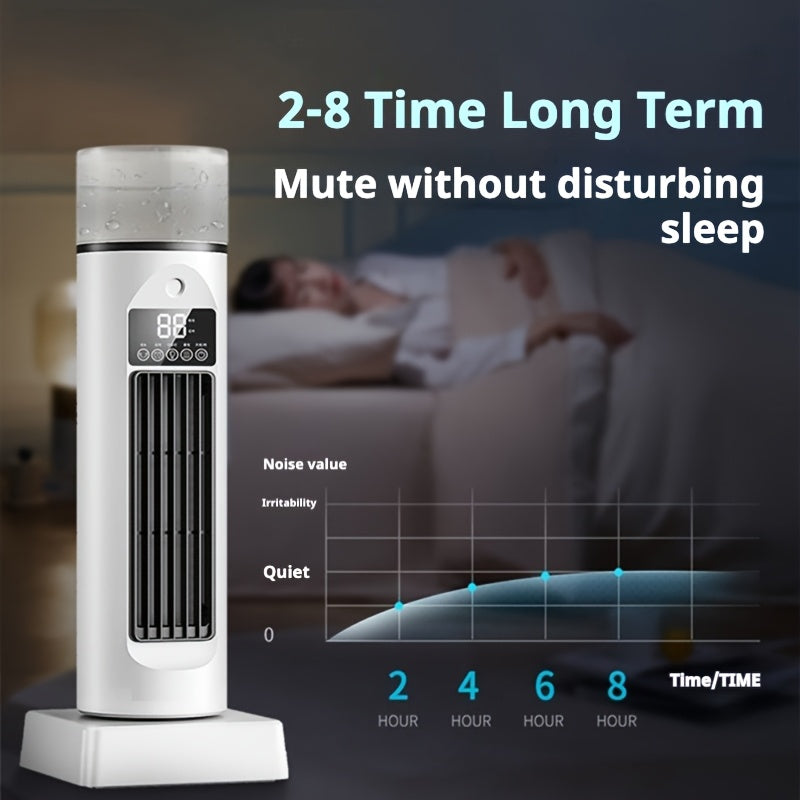 Portable Desktop Air Conditioner Fan with Mist Cooling 6 Speed Swing Timer Office Bedroom Outdoor