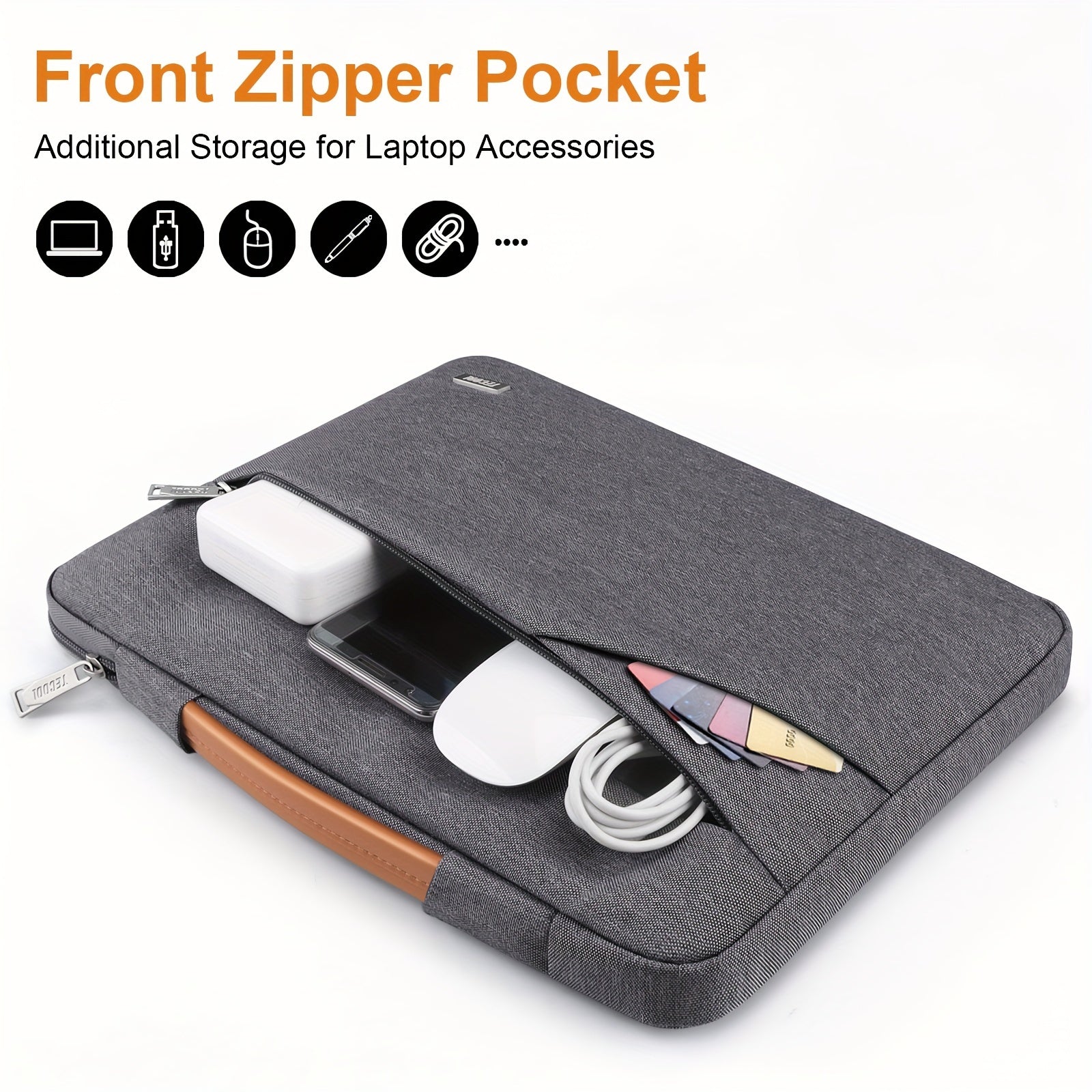 Laptop Sleeve Bag for 13-16 Inch MacBooks Waterproof Shock-Resistant Dark Gray