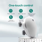 Электрический массажер для кожи головы с дизайном осьминога, перезаряжаемый через USB, с двумя скоростями для глубокого расслабления