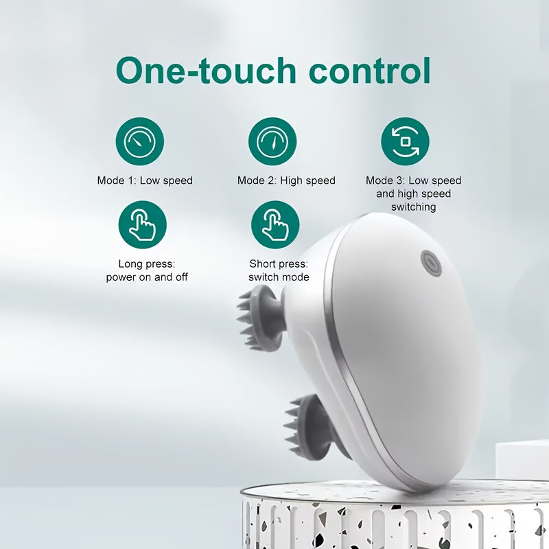 Elektr bosh massaj qiluvchi, barcha tomonlardan massaj qilish uchun kalmar dizayni, USB orqali zaryadlanadigan, ikki tezlik sozlamalari, 360° boshni bo'sh qo'yish, chuqur tinchlantiruvchi, mukammal sovg'a.