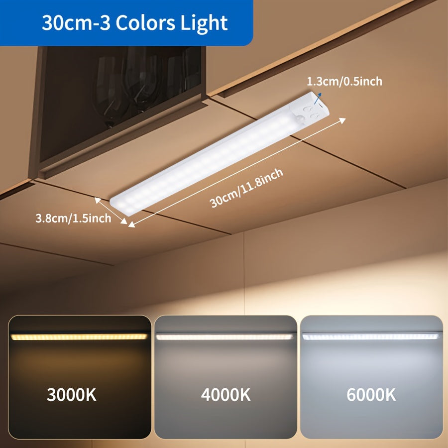 Rechargeable LED Motion Sensor Wall Light with Adjustable Brightness and Infrared Sensing for Closets and Stairways
