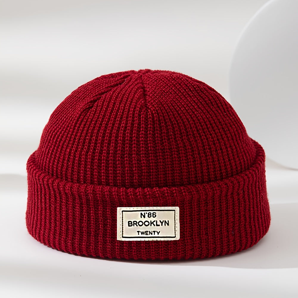 Teen Knit Beanie with Trendy Label Design, Lightweight, Machine Washable