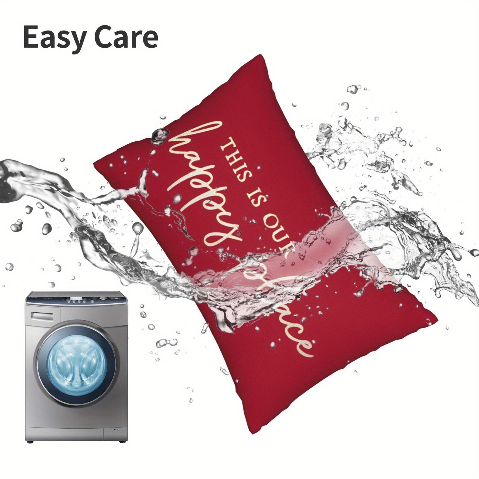 Red Christmas Decorative Pillow Covers Set 50x30cm Polyester Sofa Cushion Cases