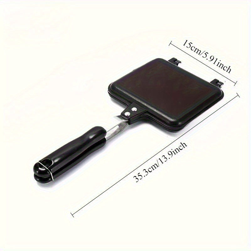 1 dona Olib tashlanadigan Sandwich Grill Pan Mold - Qattiqlashtirilmagan Alyuminiy Alloy Tuxum va Toast Tayyorlovchi, Olib tashlanadigan Griddle va Qopqoq bilan, Tez Nonushta Tayyorlash uchun