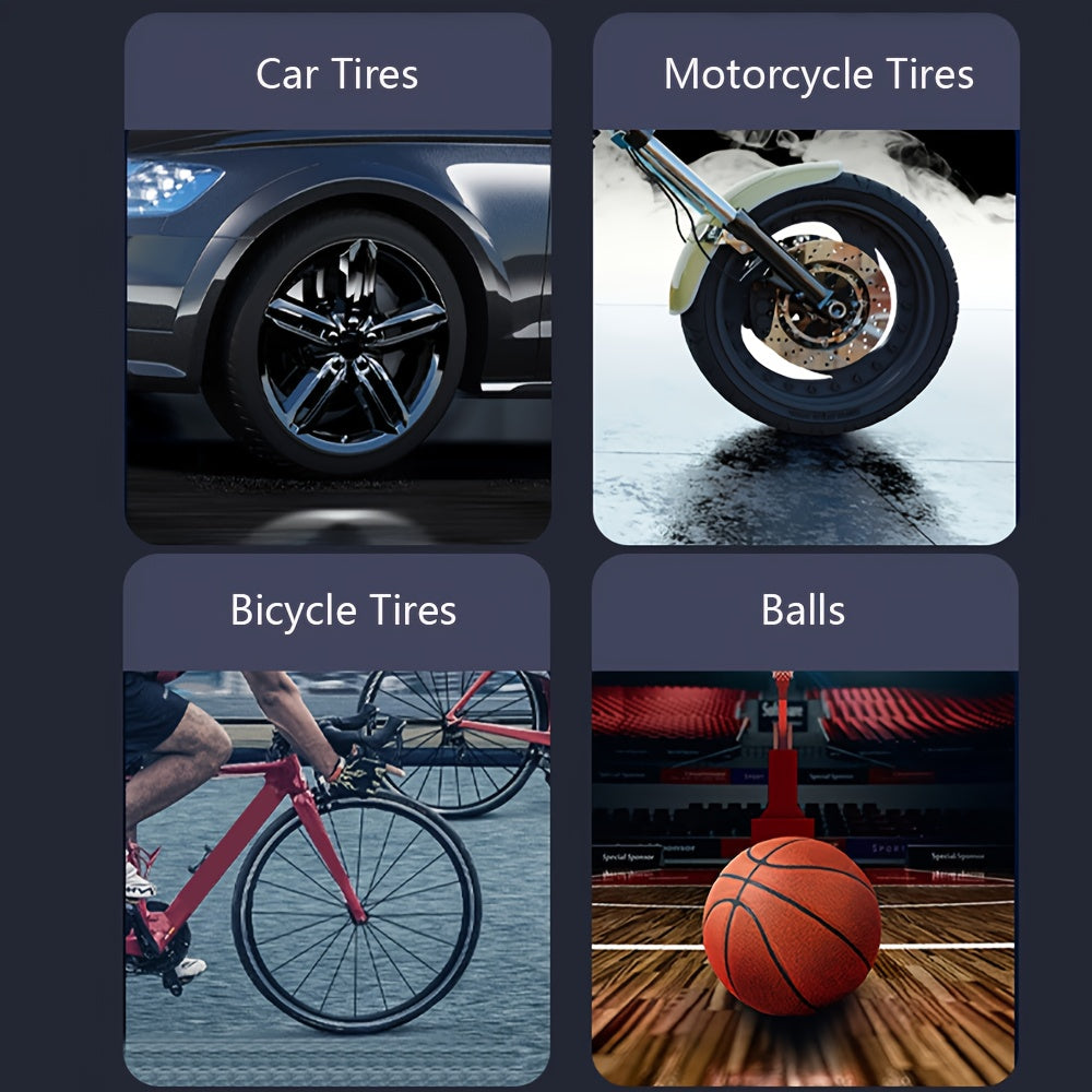 Cordless Digital Air Compressor with USB Rechargeable Lithium Battery for Cars Motorcycles Bicycles and Balls