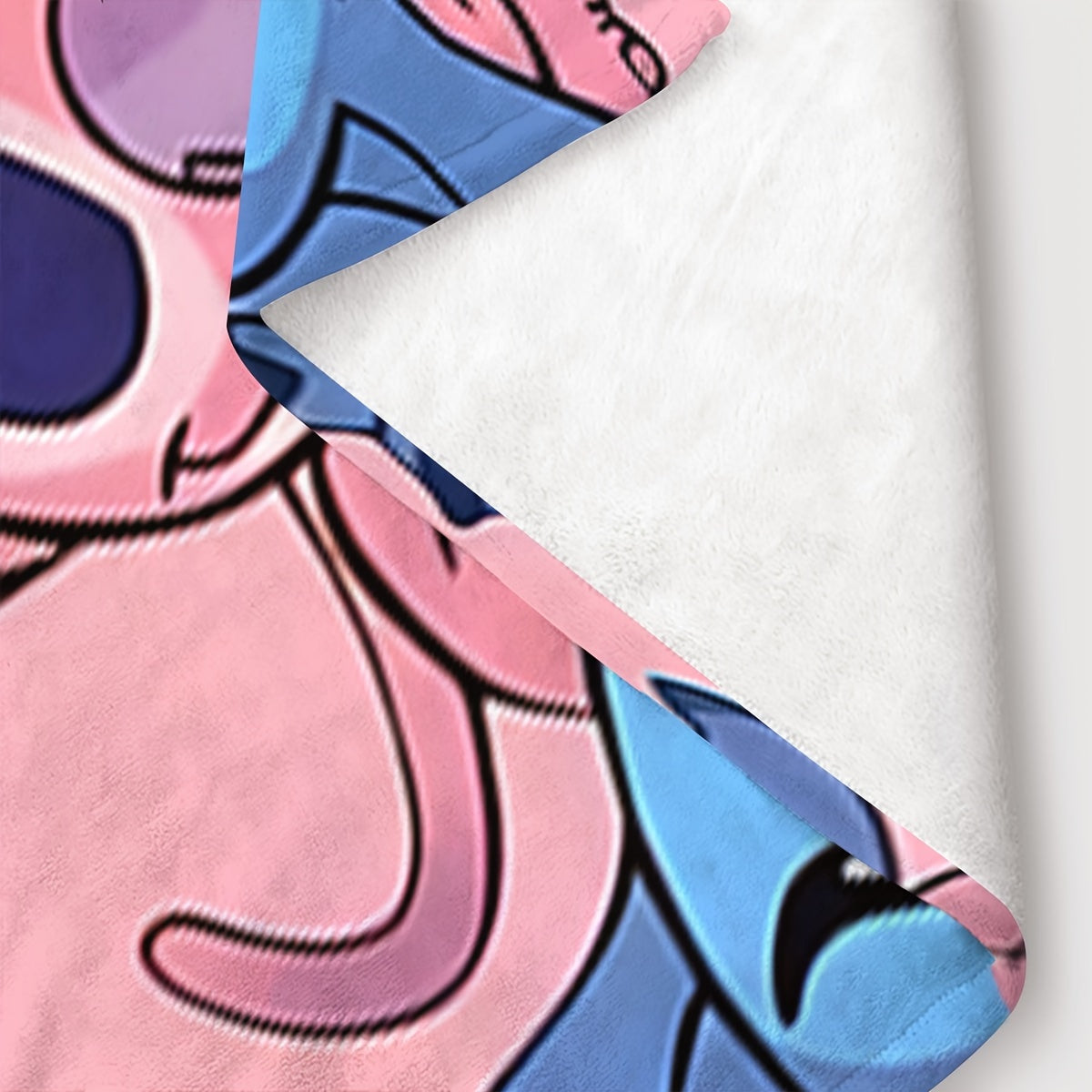 Pink Heart Stitch Cartoon Blanket Multi-Functional Knit Polyester Throw for Bedroom Couch Car