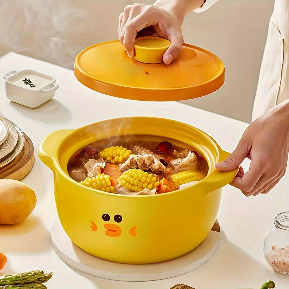 Yellow 6L Soup Pot for Gas and Induction Stoves, Insulated, Suitable for 7-8 People