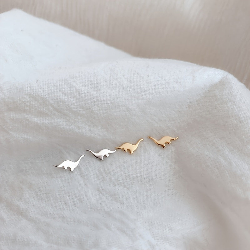 Женские серьги-гвоздики с динозаврами в винтажном стиле, милые украшения для вечеринки