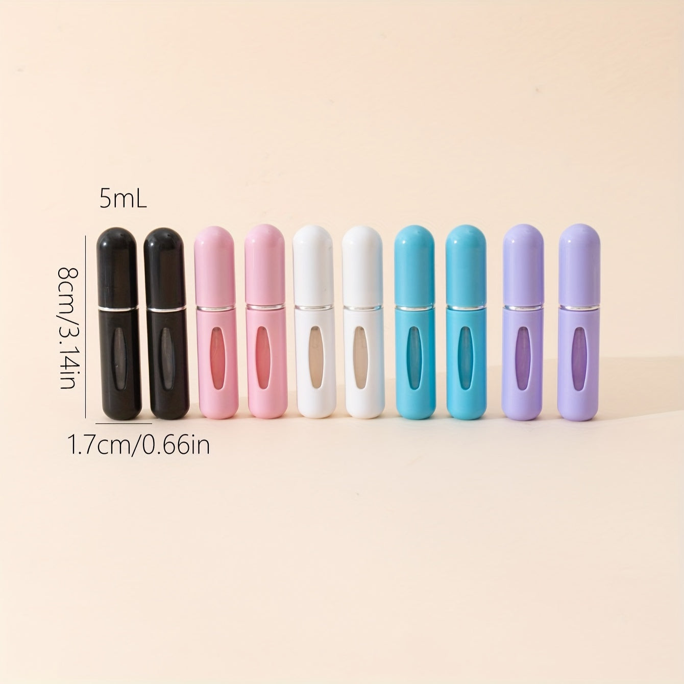 10 Pack 5ml Portable Perfume Atomizers Refillable Spray Bottles for Travel Oil Cologne