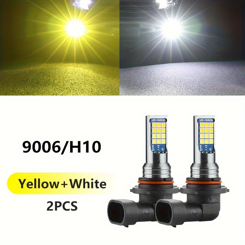 Car LED Fog Light Bulb 6000K White Ice Blue Yellow White 2 Pack