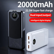 20000mAh Quvvat Banki Tez zaryadlash LED displey Ikki kirish chiqish portativ favqulodda zaryadlovchi iPhone Android uchun