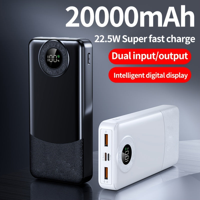 20000mAh Quvvat Banki Tez zaryadlash LED displey Ikki kirish chiqish portativ favqulodda zaryadlovchi iPhone Android uchun