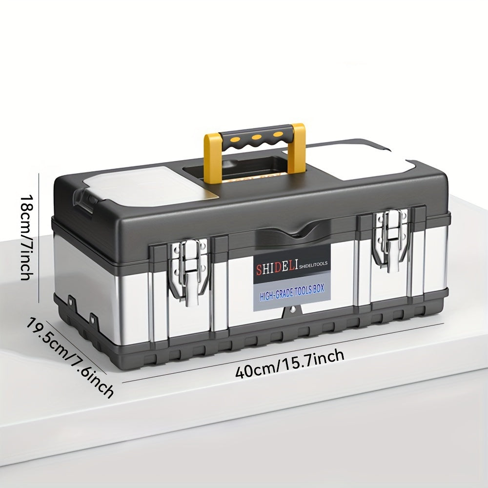 Stainless Steel Double Layer Hardware Storage Box Waterproof Durable Industrial Tool Organizer