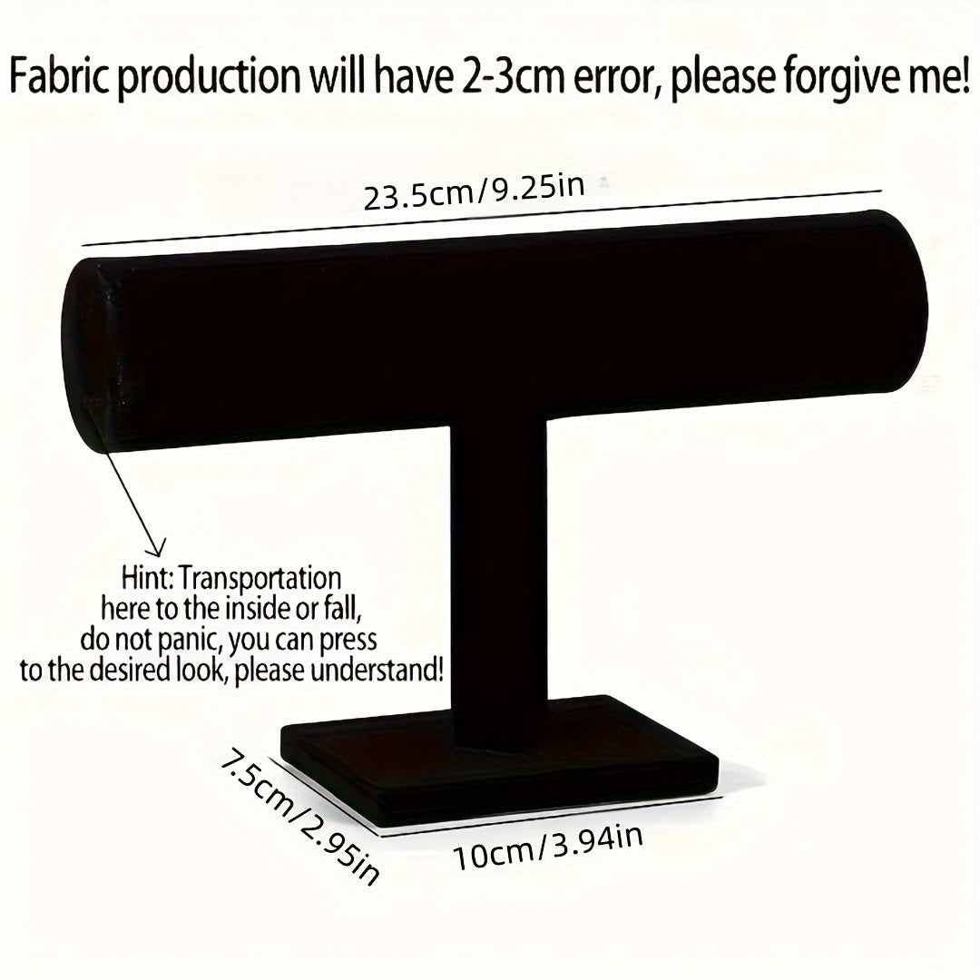 Jewelry Organizer Velvet Display Stand for Bracelets and Watches Black Oval Fabric 9x8 Inches